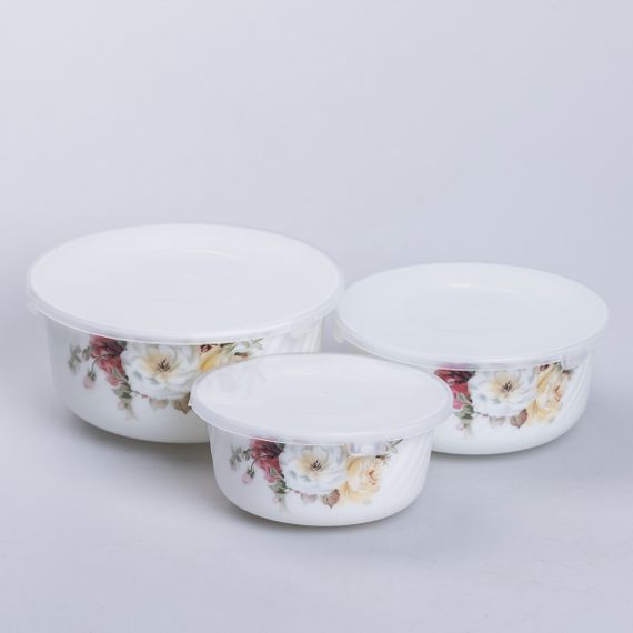 Набір керамічний харчових контейнерів 3 шт 0,55/0,95/1,35 л | Зображення 1