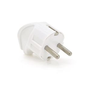 Вилка с заземлением угловая, 16A 250V, A713, White