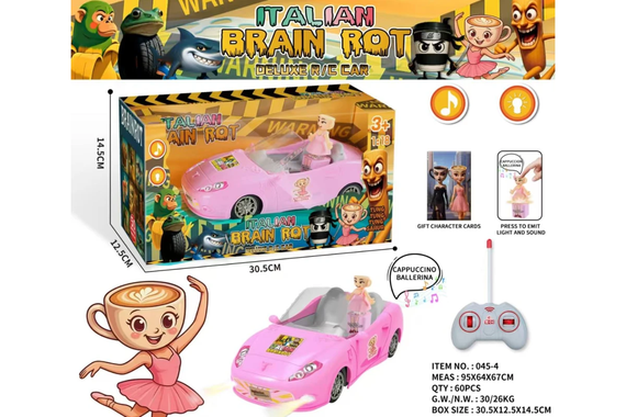 Машинка радіокерована Italian Brain Rot - Deluxe R/C Car "Ballerina Cappuccina"