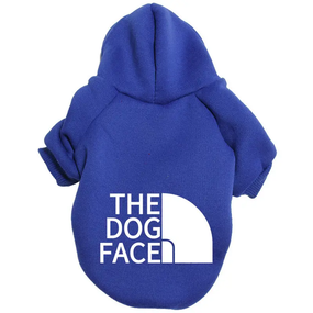 Толстовка для собак з капюшоном синя з білим the dog face M
