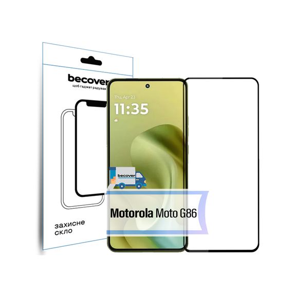 Скло захисне BeCover Motorola Moto G86 Black (713727)