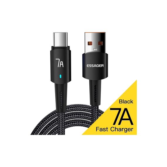 Дата кабель USB 2.0 AM to USB-C 3.0m 100W black Essager (EXC7A-CGC01-P) | Зображення 1