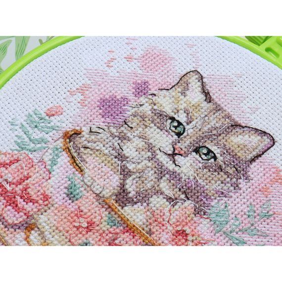 Набор для вышивки крестиком "Чаепитие" AHM-077 с пяльцами | Зображення 3