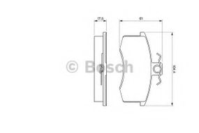 Колодка гальм. диск. ВАЗ 2108-09 перед. (вир-во Bosch) BOSCH 0986491700 на LADA PRIORA Наклонная задняя часть (2172)