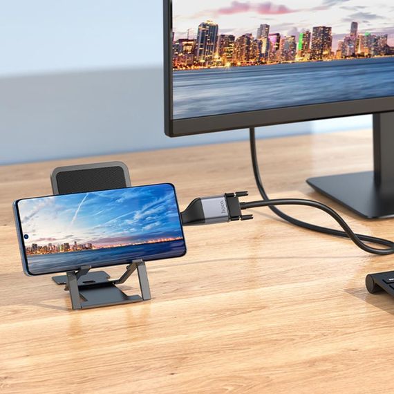 Перехідник Hoco UA34 Type-C to VGA Metal grey | Зображення 4