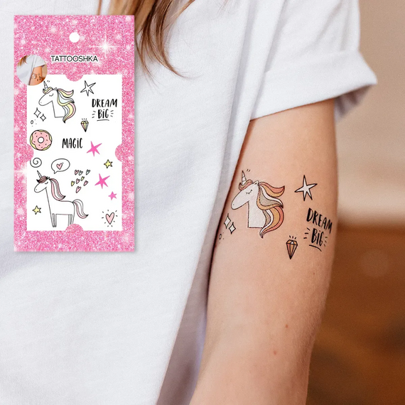Тату тимчасове Магічний єдиноріг Tattooshka EC-658 Різнокольоровий shop (5805800010267) | Зображення 1