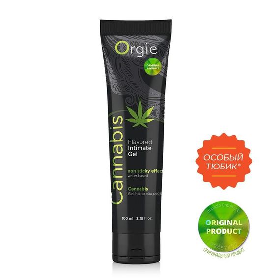Їстівний лубрикант Orgie Flavored Intimate Gel зі смаком та ароматом каннабісу (коноплі), 100 мл Sex Aura | Зображення 1