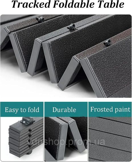 Стіл + 2 стільці STD-02 стіл складаний прямокутний коричневий, (Д530 * Ш550 * В500мм), стільці метал + тканина (40 * 40 * 35), | Зображення 2