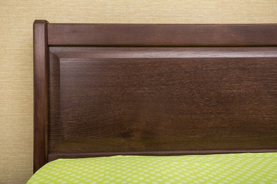 Ліжко двоспальне дерев'яне Сіті з підніжжям 160х200, колір темний горіх | Зображення 1