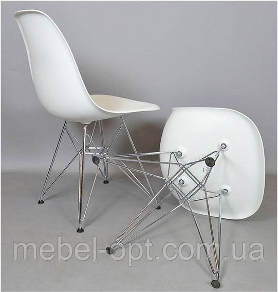 Стілець Eames DSR Chair сріблястий сірий пластик, хромовані ноги, дизайн Charles & Ray Eames | Зображення 5