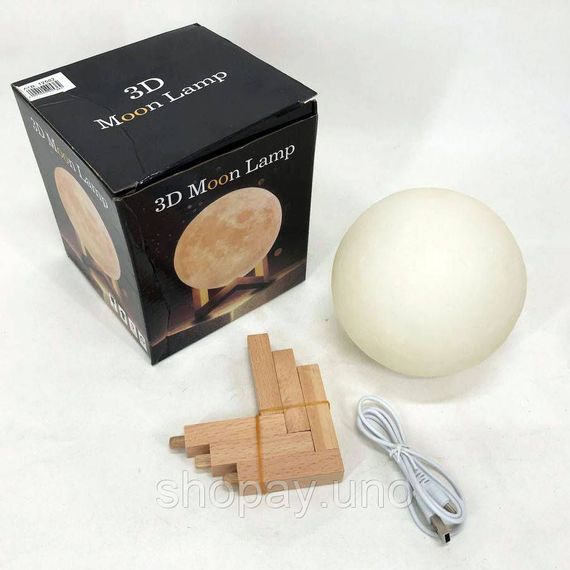 Нічник на батарейках Moon Lamp 13 см, Нічник для дитини в спальню, Нічники для спалень з акумулятором XA-34 | Зображення 4