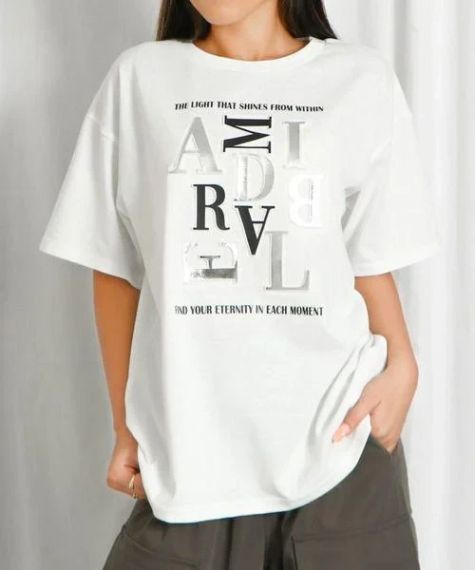 Футболка жіноча з принтом повсякденна L Білий