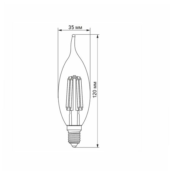 Світлодіодна лампа VIDEX Filament C37Ft 6W E14 4100K | Зображення 2