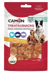 Camon Treats & Snacks Монети з курки, тріски та сиром'ятої шкіри 100г