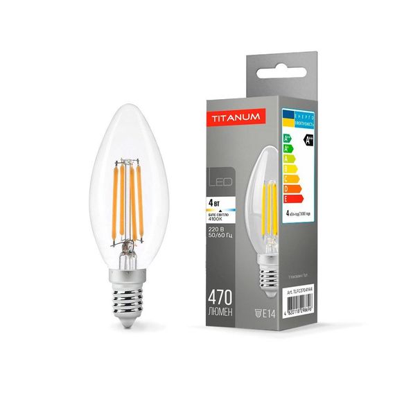 Світлодіодна лампа TITANUM  Filament C37 4W E14 4100K