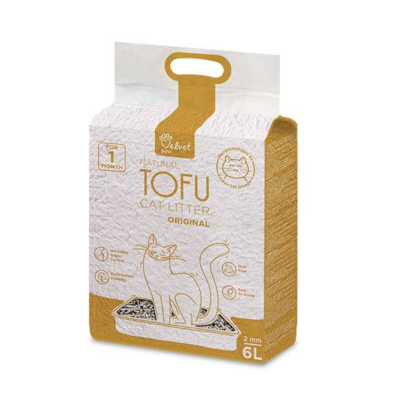 Наповнювач для котячих туалетів Velvet Paw TOFU Original, 6л/2,6 кг
