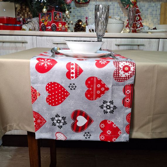 Ранер SoundSleep Winter Love новорічний водостійкий 35х100 см сірий (2800004658546) | Зображення 3