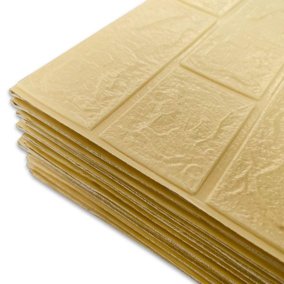 Самоклеюча 3D панель під бежеву цеглу в рулоні 20000x700x3мм (R009-3-20) SW-00001195 | Зображення 3