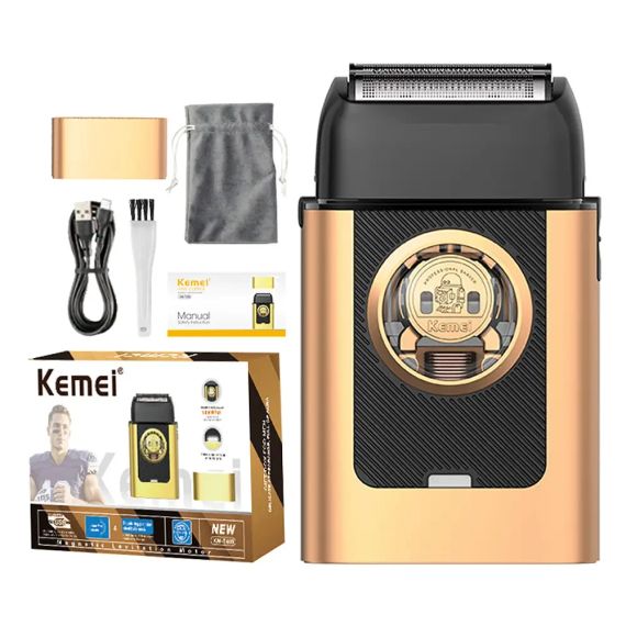 Бездротова бритва для чоловіків, USB-C, Kemei KM-T409, Золотистий/Акумуляторна чоловіча електробритва для гоління/ Шейвер | Зображення 6