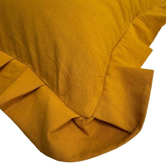 Наволочка декоративна з рюшами Stonewash Mustard SoundSleep 45х45 см | Зображення 4