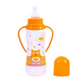 Бутылочка для кормления с силиконовой соской 1411_помаранчевий 250 мл