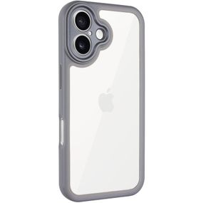 TPU чехол Transparent + Colour 1,5mm для Apple iPhone 16 (6.1") Grey