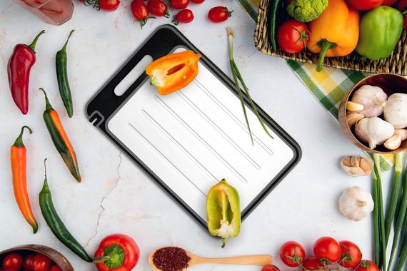 Дошка кухонна Magio MG-1256 3в1 для нарізування розморожування та з точилом для ножів | Зображення 1