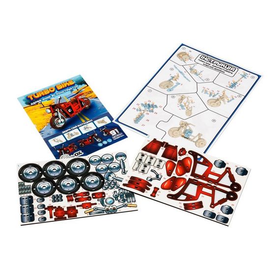 Дитячий дерев'яний 3D конструктор "Турбо байк" Puz-00961, 91 деталь | Зображення 1