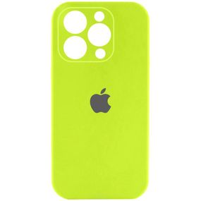 Чехол Silicone Case Full Camera Protective (AA) для Apple iPhone 15 Pro Max (6.7") Кислотно-зеленый / Acid Green