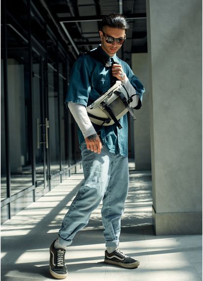 Чоловіча сумка бананка Sambag Dynamicdart сіра 38 × 21 × 7 см (80411030m) | Зображення 1