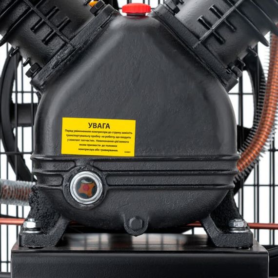 Компресор 100 л, 3 кВт, 220 В, 10 aтм, 500 л/хв., 2 циліндри, STORM INTERTOOL PT-0014 | Зображення 7