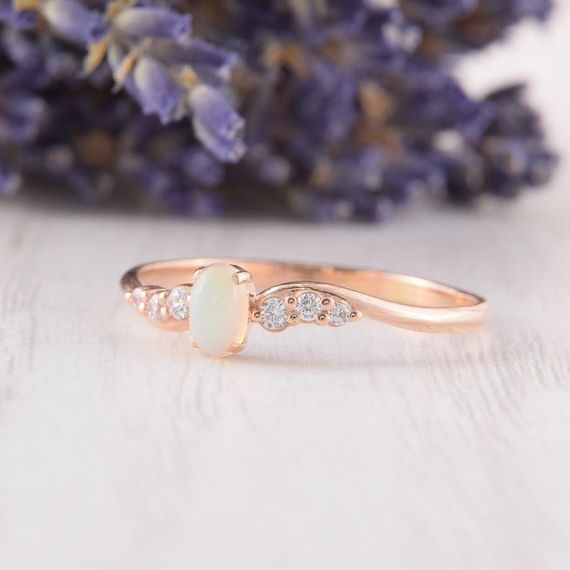 Кольцо из красного золота с опалом 16.5 | Зображення 3