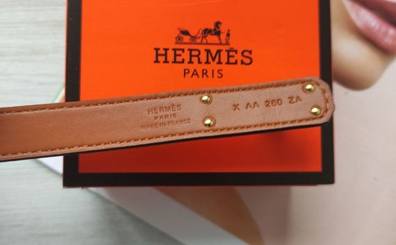 Трендовий шкіряний вузький ремінь Hermes чорний | Зображення 2
