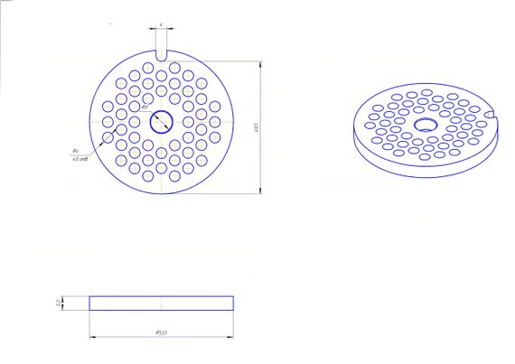 Сітка для м'ясорубки NR5 Zelmer 86.1241, Bosch 00631385 | Зображення 1