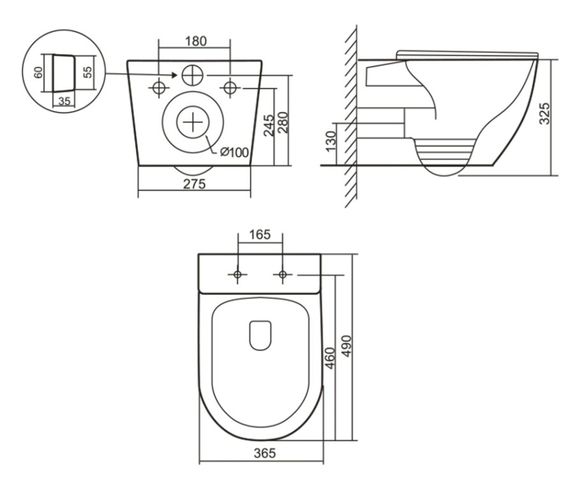 Унітаз підвісний Qtap Robin Ultra Quiet, з сидінням Slim Duroplast/ Soft-close/ Quick relase QT13332381АSAN | Зображення 1
