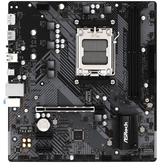 ASRock A620M-HDV/M.2 (AM5/A620, 2*DDR5, PCIex16, DP/HDMI, 4xSATA, 2xM.2, GLan, 8ch, mATX) | Зображення 4