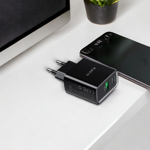 Зарядное устройство HAVIT HV-UC111 20W USB-A (QC3.0) USB-C (PD20W) | Зображення 3
