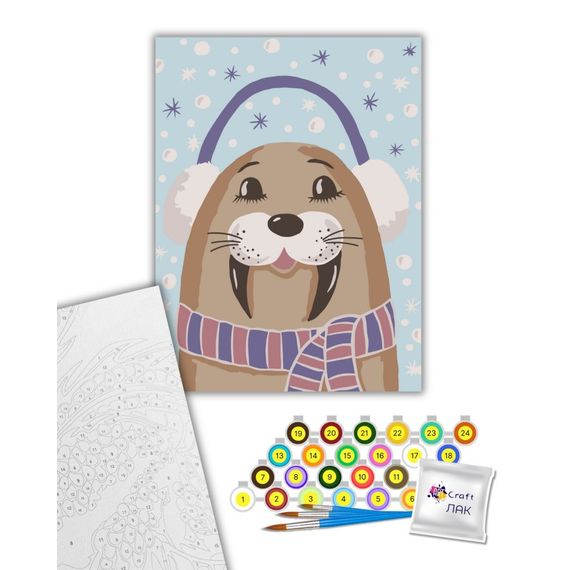 Картина по номерам "Счастливый моржик" 15585-AC 30x40 см | Зображення 1