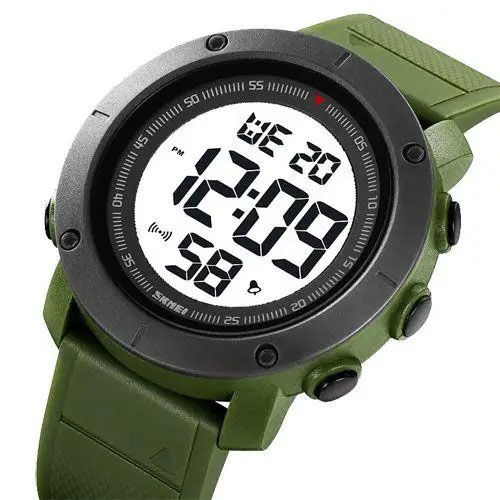 Годинник наручний чоловічий SKMEI 2122AGWT ARMY GREEN-WHITE, армійський годинник протиударний. Колір: зелений | Зображення 3