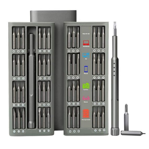 Набор прецизионных отверток с ручкой 48 в 1 в металлическом футляре