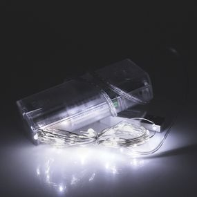 Гірлянди 50LED, 1 режим, 5 метрів, прозора ізоляція, живлення від 3*АА, White, ОЕМ