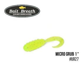 Силіконова приманка, Їстівний силікон Bait Breath Micro Grub 1" (15шт.) (Ur27 Chartreuse/silver)