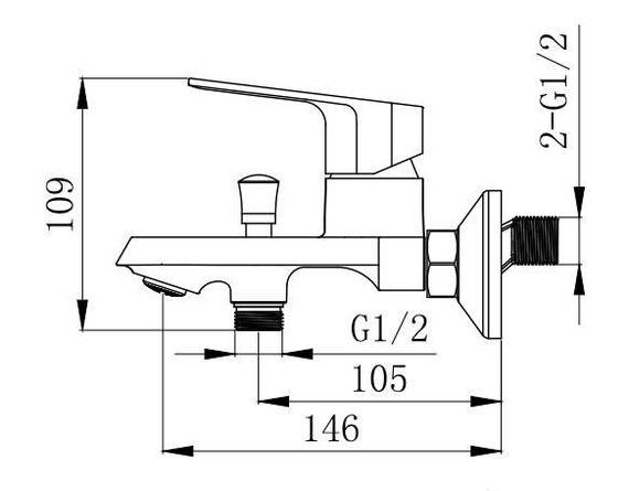 Змішувач для ванни VENTA BT335KC | Зображення 3