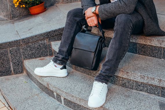 Чоловіча чорна  шкіряна сумка-месенджер Tiding Bag 75-5271 | Зображення 8