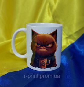 Чашка керамічна з принтом КОТЕ 425 мл (2427-139)