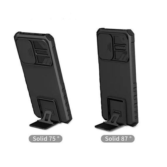 Чохол Kickstand із захистом камери для Xiaomi Redmi Note 12 5G колір Чорний | Зображення 1