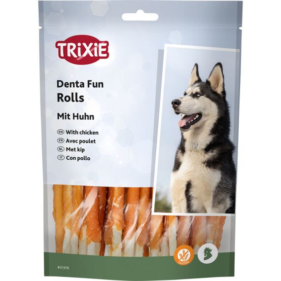 Ласощі Trixie Denta Fun Chewing Rolls для собак Паличка для чищення зубів з куркою 12 см 240 г 30 шт | Зображення 4