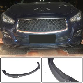 Накладка на передній бампер Lip V2 (для Q50 Base 2014-2017, Карбон) для Infiniti Q50/Q60 рр