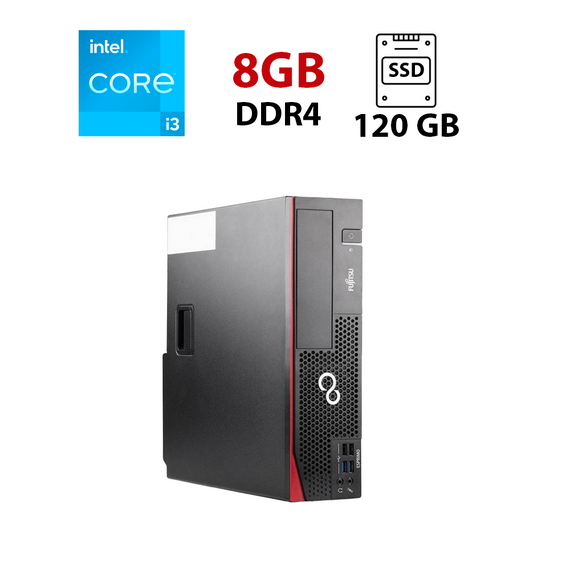 Неттоп Fujitsu Esprimo D556 E85 + SFF / Intel Core i3-6100 (2 (4) ядра по 3.7 GHz) / 8 GB DDR4 / 120 GB SSD / Intel HD Graphics 530 б/у