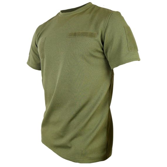 Футболка Kiborg Tactical Coolpass хакі з велкро панелями для шевронів M
